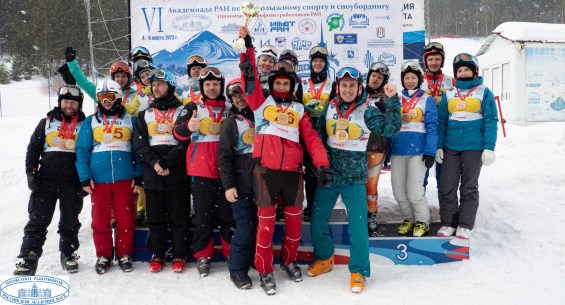 Победа команды Горнолыжного клуба СО РАН на Академиаде РАН-2023 по горным лыжам и сноуборду
